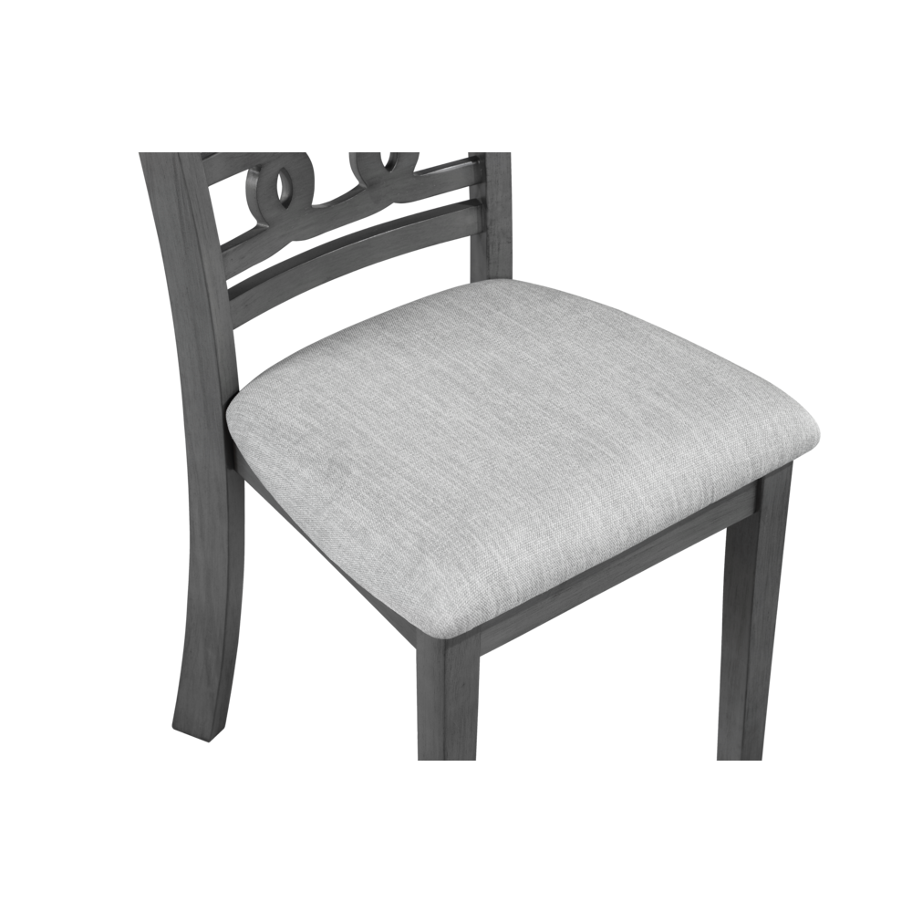 Gia 3-Piece 42" Wood Round Dining Set with 2 Chairs in Gray