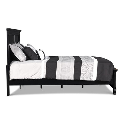 Furniture Tamarack Solid Wood California King Panel Bed in Black