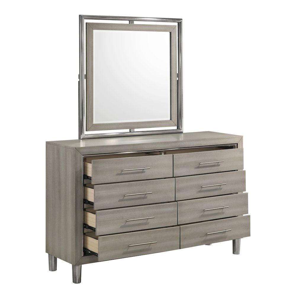 New Classic Furniture Lennox 4Pc Wood King Bedroom Set w Chest in Gray