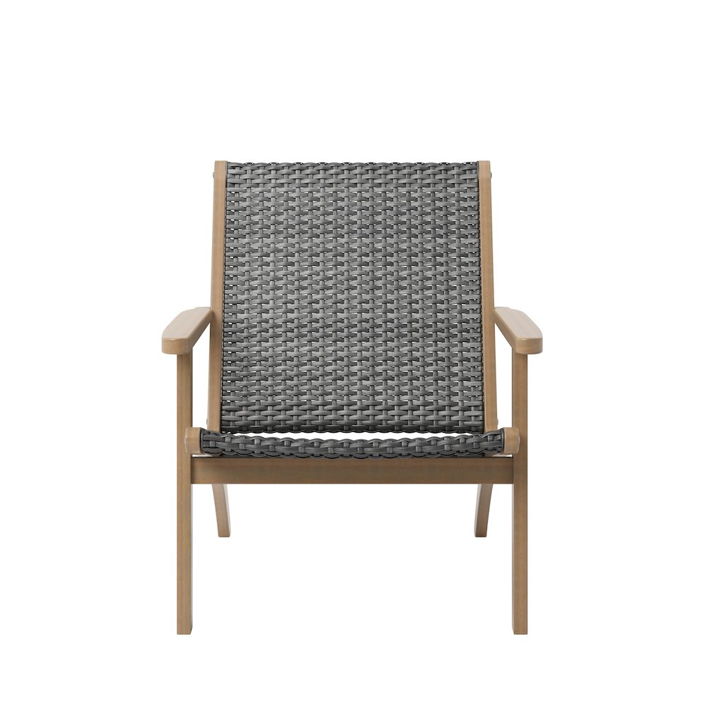 Radius 3-Piece Wood and Wicker Patio Set in Gray