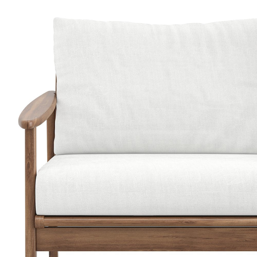 Ashton Wood/Fabric Patio Club Chair in Natural (Set of 2)