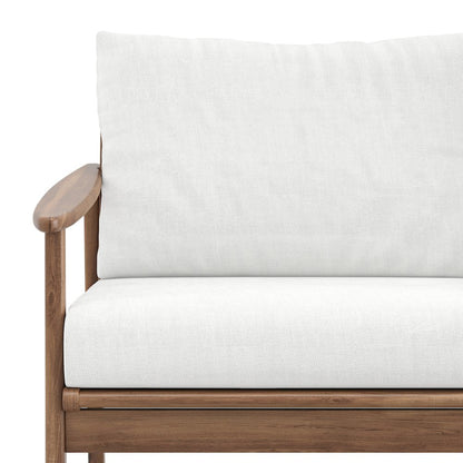 Ashton Wood/Fabric Patio Club Chair in Natural (Set of 2)