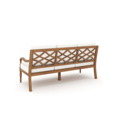 Savannah 4-piece Wood Patio Conversation Set in Natural/White