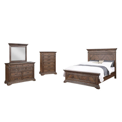 Mar Vista 4-PC Cal King Wood Bedroom Set with Chest in Walnut