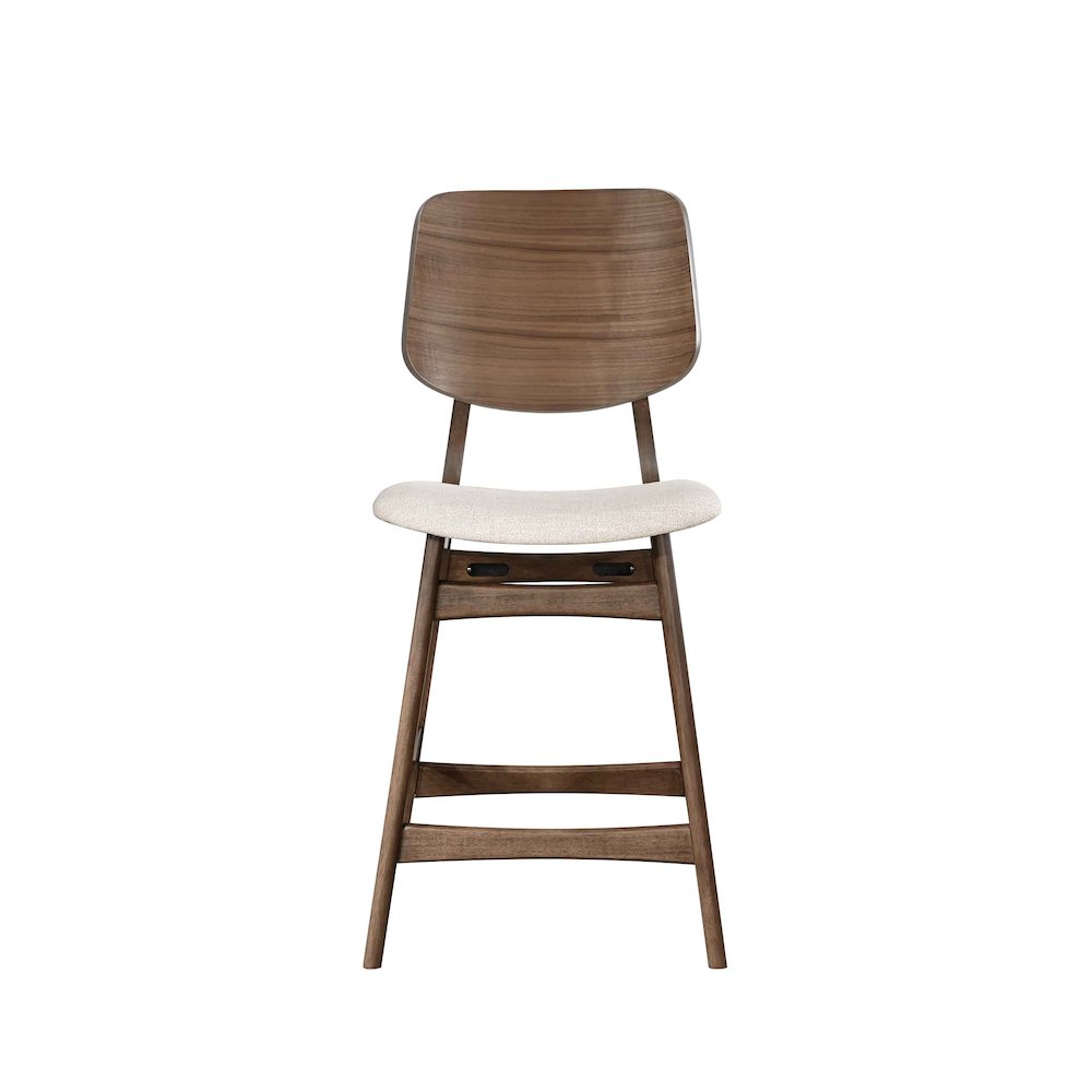Oscar Wood Counter Chair - Walnut/Natural Beige (Set of 6)