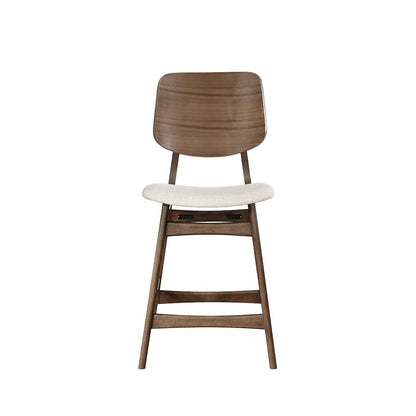 Oscar Wood Counter Chair - Walnut/Natural Beige (Set of 6)