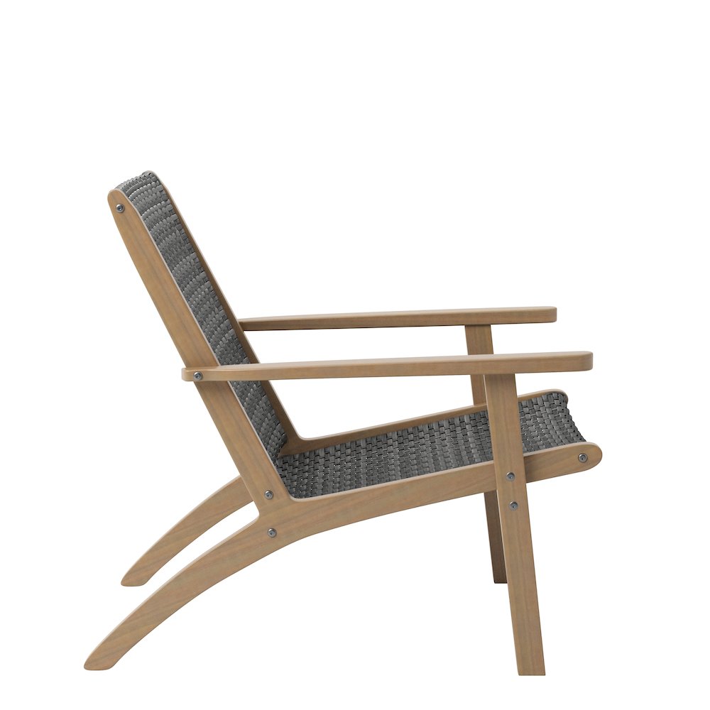 Radius 3-Piece Wood and Wicker Patio Set in Gray