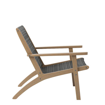 Radius 3-Piece Wood and Wicker Patio Set in Gray