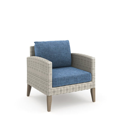 Carezza 5-Piece Wood Patio Conversation Set, Blue