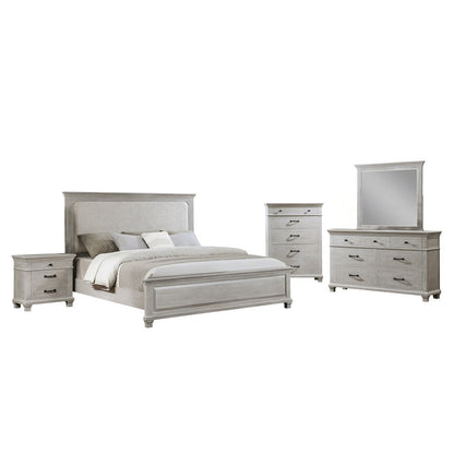 Silver Sands 5Pc Wood Cal King Bedroom Set in Gray