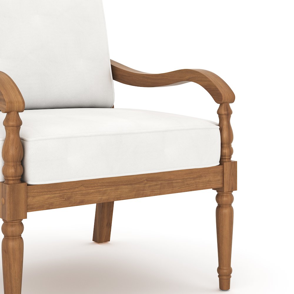 Savannah Wood Patio Club Chair in Natural/White (Set of 6)