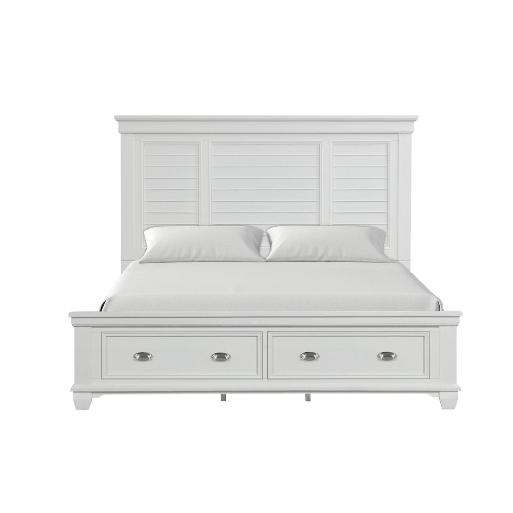Jamestown Wood California King Storage Bed, White