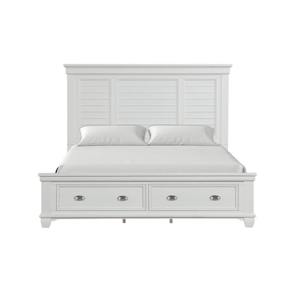 Jamestown Wood California King Storage Bed, White