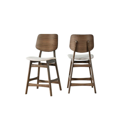 Oscar Wood Counter Chair - Walnut/Natural Beige (Set of 6)
