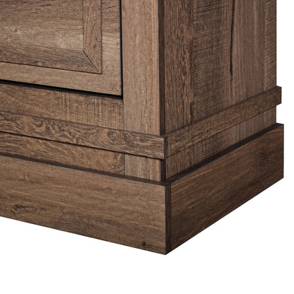 Coventry Hall 2-Piece Wood Dresser and Mirror Set in Pecan