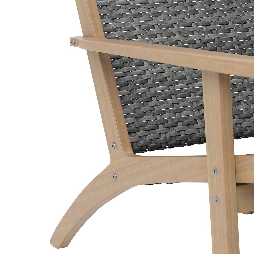 Radius 3-Piece Wood and Wicker Patio Set in Gray