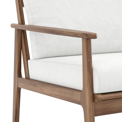 Ashton Wood/Fabric Patio Club Chair in Natural (Set of 2)