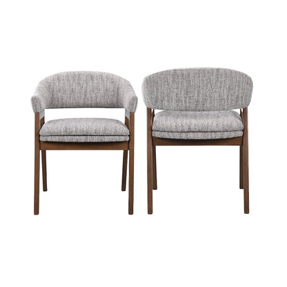 Miller Wood and Fabric Arm Chair in Walnut (Set of 2)