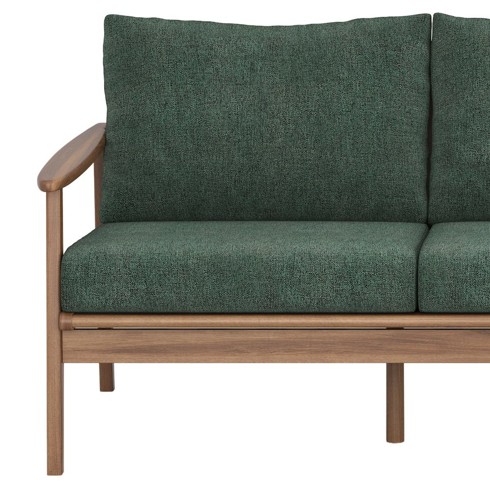 Ashton Wood/Fabric Patio Sofa in Moss Green
