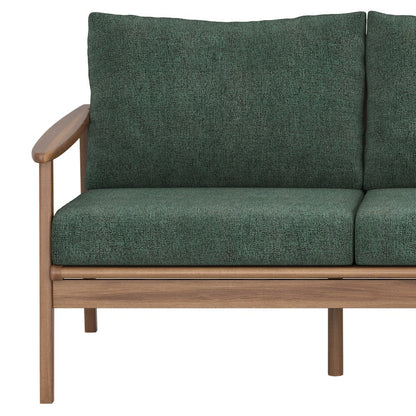 Ashton Wood/Fabric Patio Sofa in Moss Green