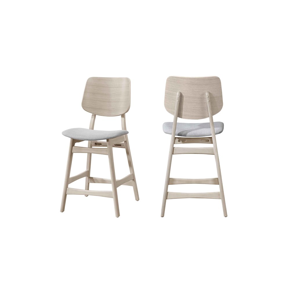 Oscar Wood Counter Chair in White Ash/Gray (Set of 6)