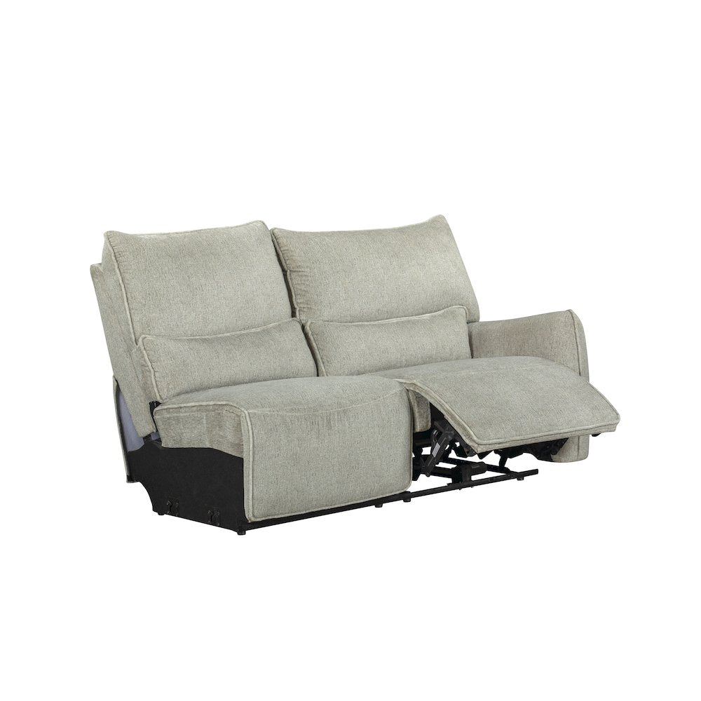 Remsen 3-Piece Polyester Fabric Power Sectional in Latte