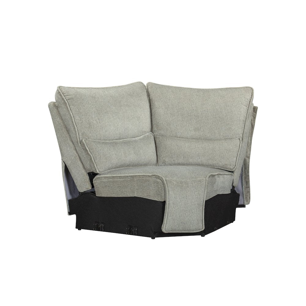 Remsen 3-Piece Polyester Fabric Power Sectional in Latte