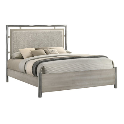 New Classic Furniture Lennox Wood California King Size Panel Bed in Gray
