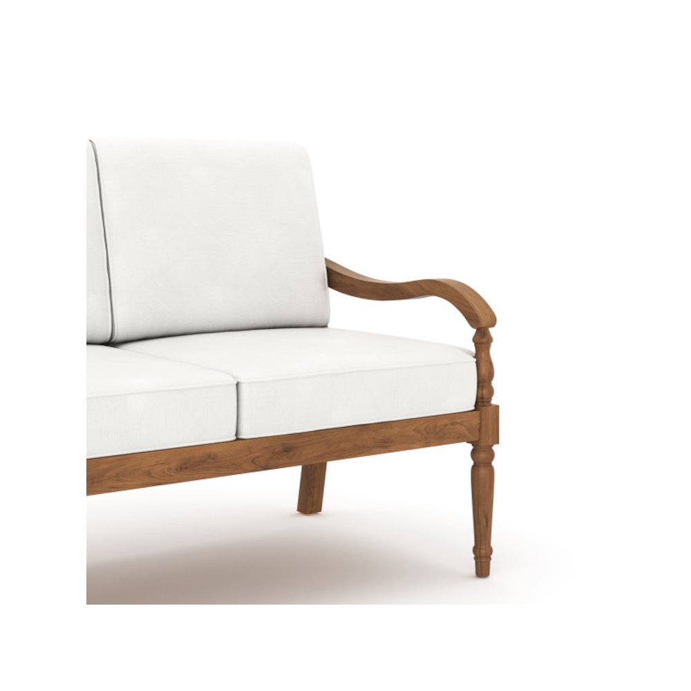 Savannah 4-piece Wood Patio Conversation Set in Natural/White