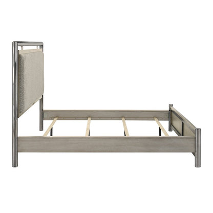 New Classic Furniture Lennox Wood California King Size Panel Bed in Gray