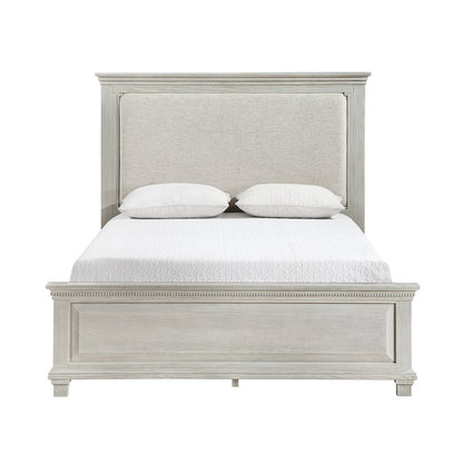 Silver Sands 4Pc Wood Queen Bedroom Set w Chest in Gray