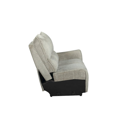 Remsen 3-Piece Polyester Fabric Power Sectional in Latte