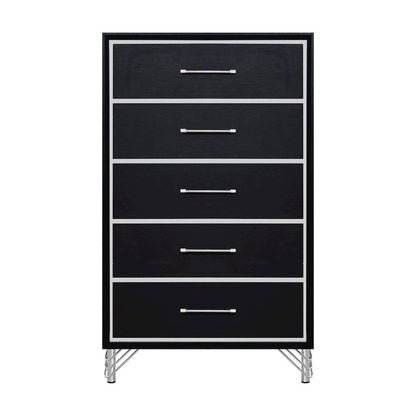 Ava 4-Pc Wood King Bedroom Set with Chest in Ebony Black
