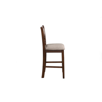 Furniture Gia Solid Wood Counter Chairs in Cherry Brown (Set of 2)