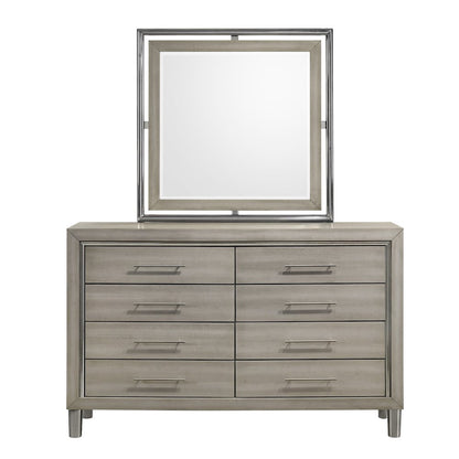New Classic Furniture Lennox 4Pc Wood King Bedroom Set w Chest in Gray