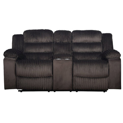 Willow 2-Piece Wood & Fabric Living Room Set in Brown