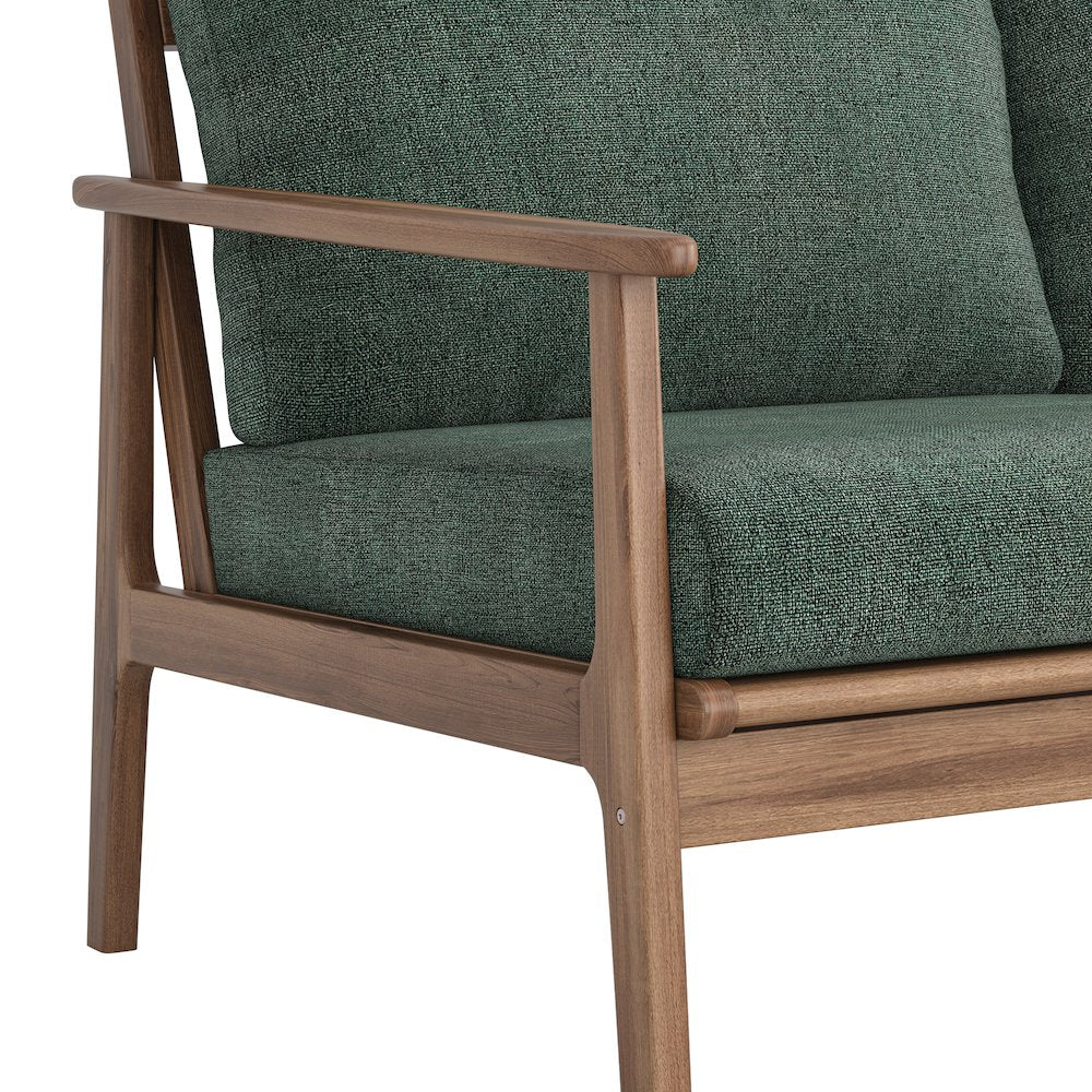 Ashton Wood/Fabric Patio Sofa in Moss Green