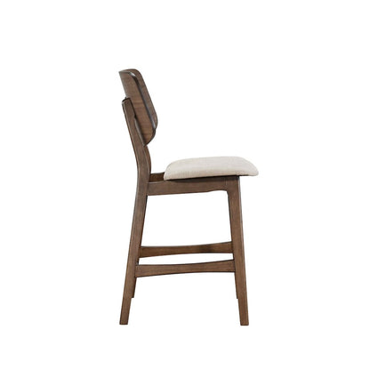 Oscar Wood Counter Chair - Walnut/Natural Beige (Set of 6)
