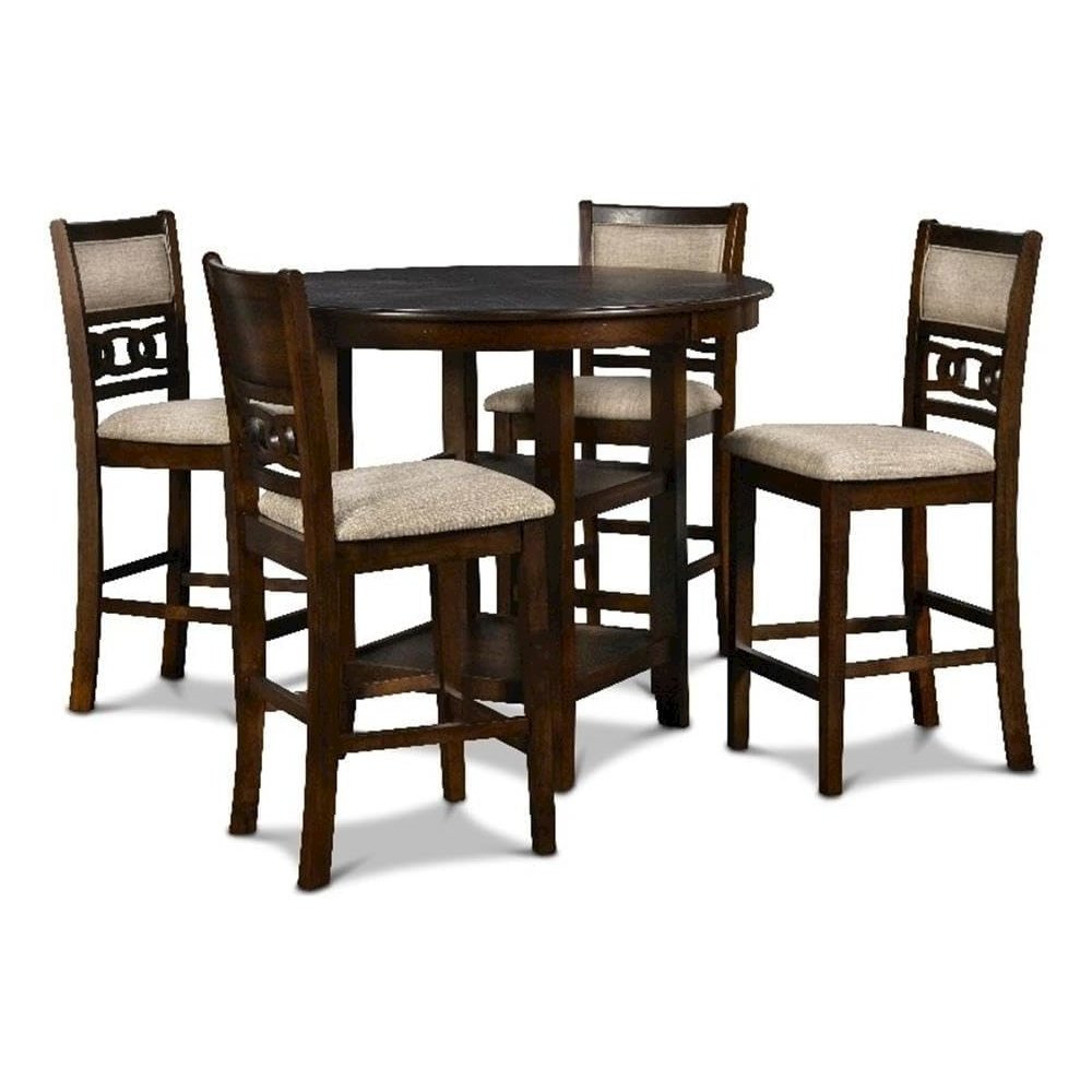 Gia 5-Piece Transitional Wood Dining Set in Cherry