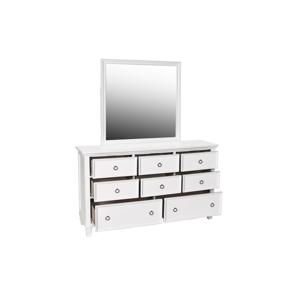 Furniture Tamarack Wood 8-Drawer Dresser with Mirror in White