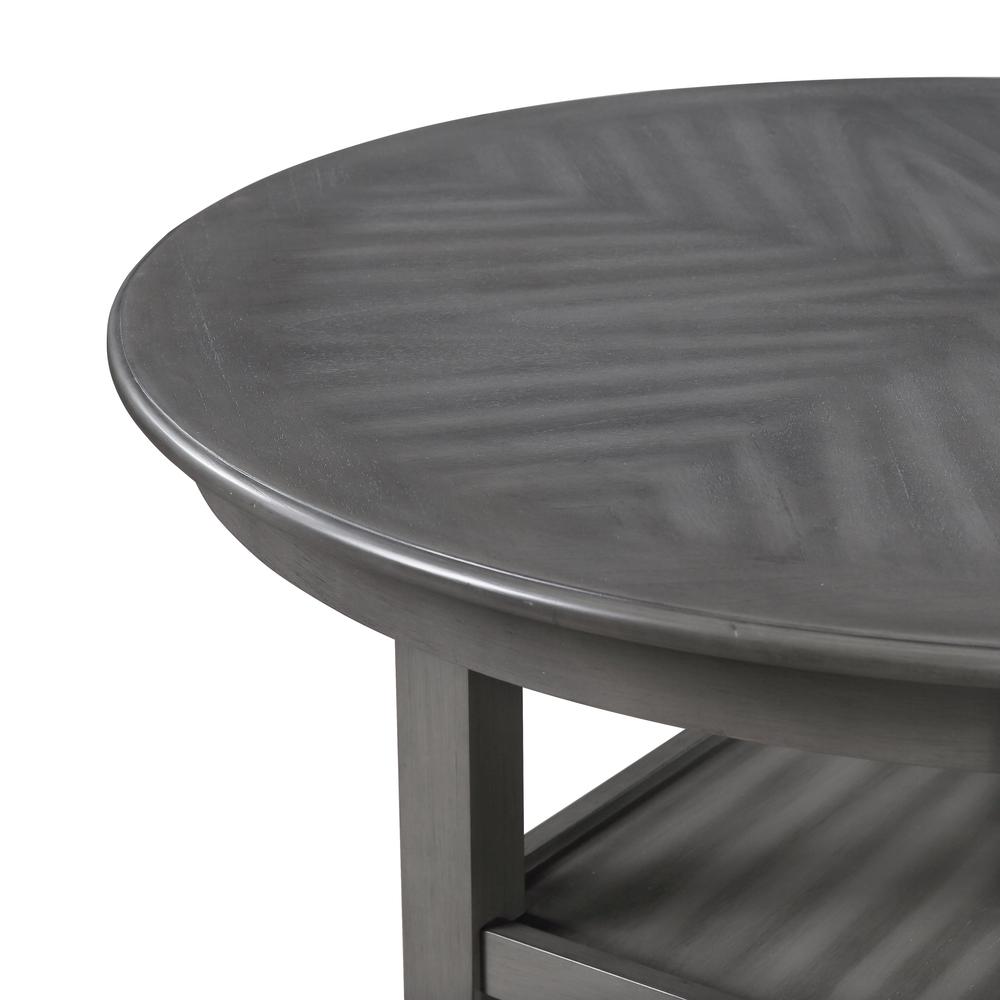 Cori 5-Piece Wood Round Counter Table Set with 4 Chairs in Gray