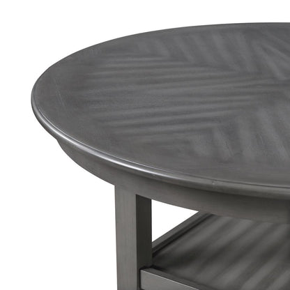Cori 5-Piece Wood Round Counter Table Set with 4 Chairs in Gray