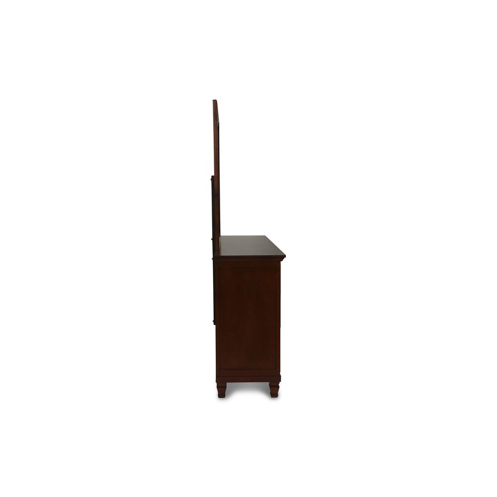 Furniture Tamarack Wood 8-Drawer Dresser with Mirror in Brown Cherry