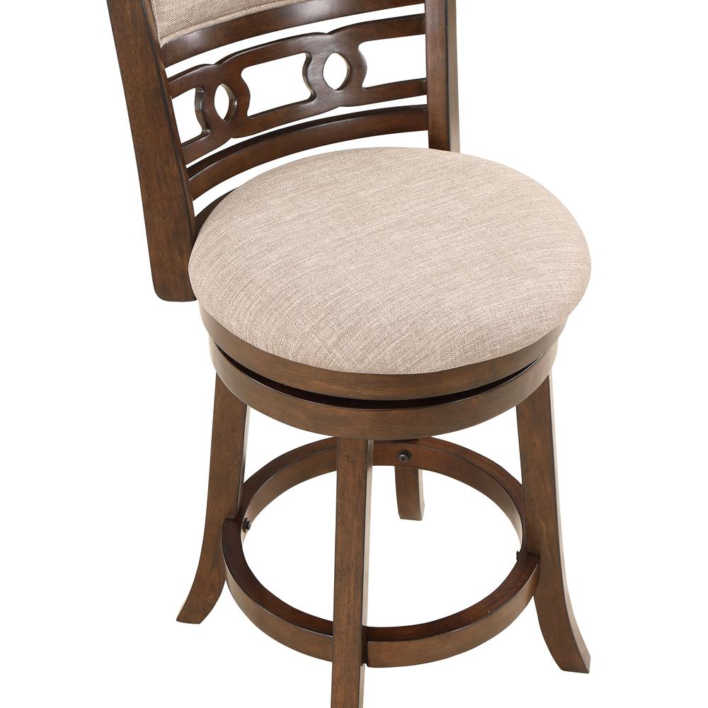 Gia 24" Solid Wood Swivel Counter Stool with Fabric Seat in Cherry