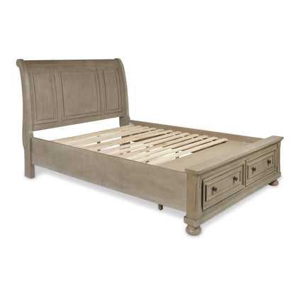 Furniture Allegra Solid Wood California King Bed in Pewter