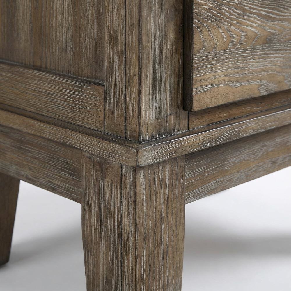 Vintage Brown Solid Wood 2-Drawer Nightstand with Classic Design