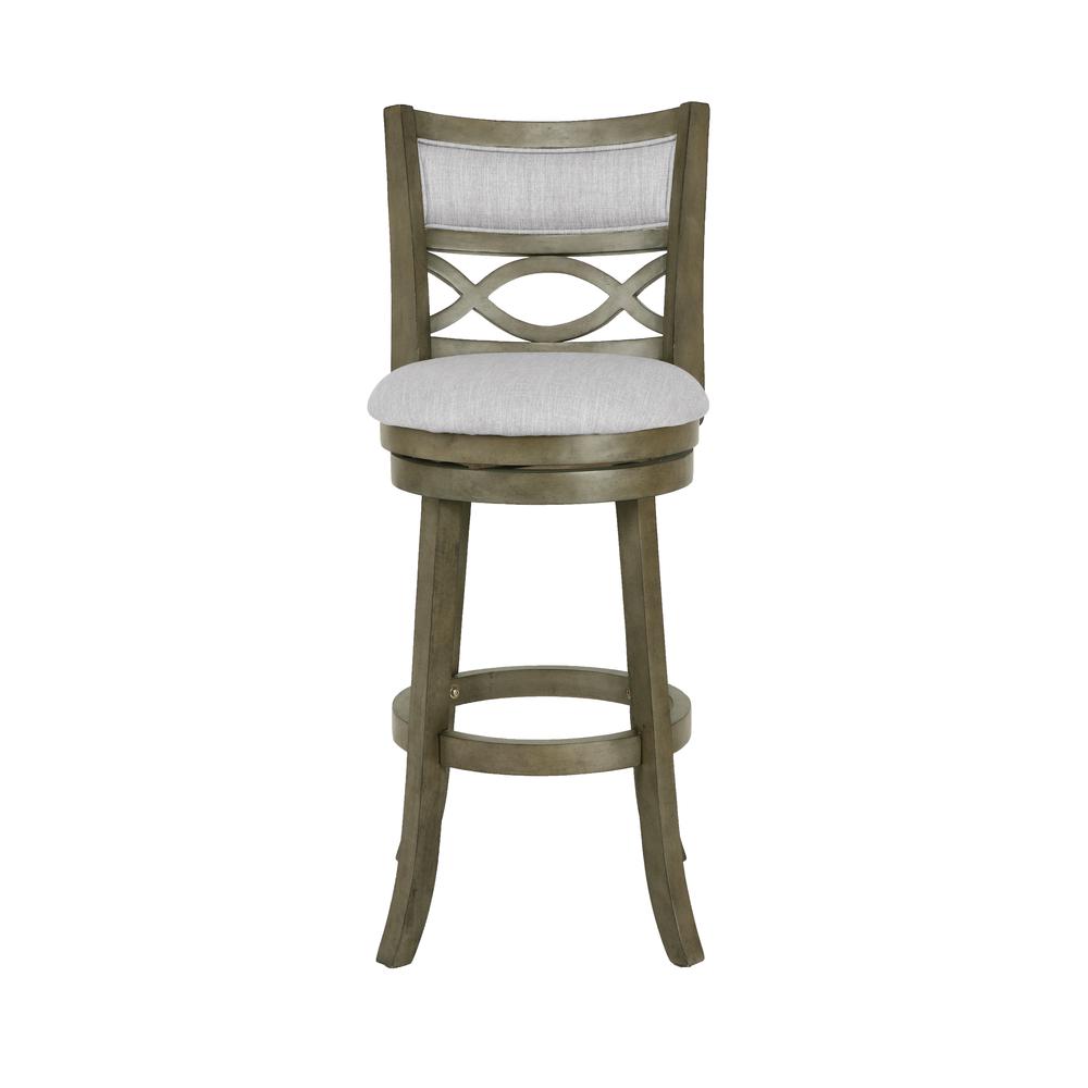 Manchester 29" Solid Wood Bar Stool with Fabric Seat in Ant Gray