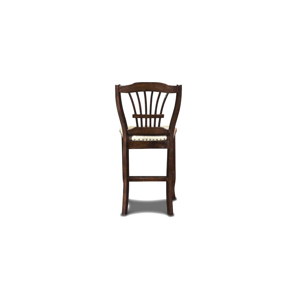Bixby Wood Counter Chair with Fabric Seat in Espresso (Set of 2)