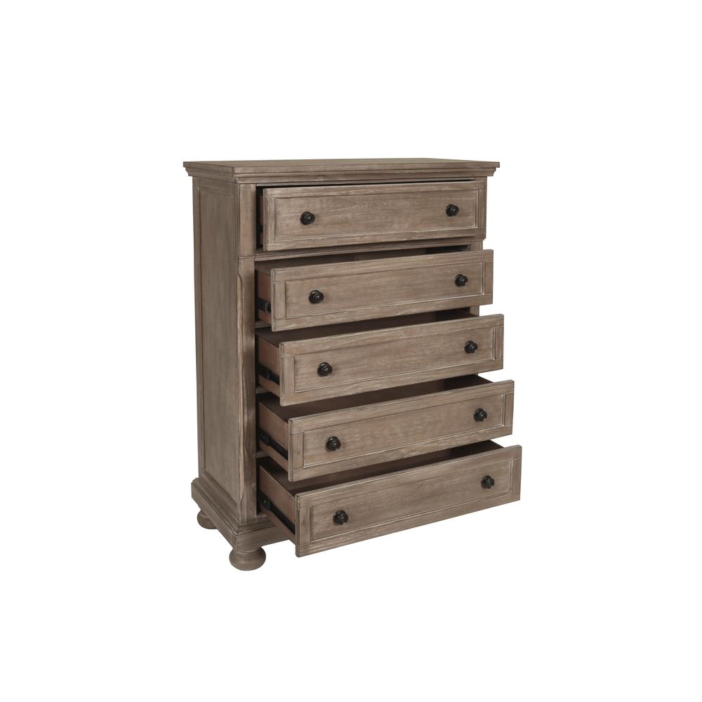 Furniture Allegra Solid Wood Engineered Wood Chest in Pewter