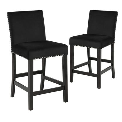 Furniture Celeste 39.5" Wood Counter Chair in Black (Set of 2)